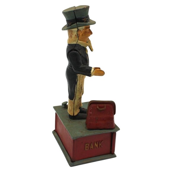 Vintage Uncle Sam Cast Iron Mechanical Bank – Patriotic Americana Collectible Co - Picture 5 of 6